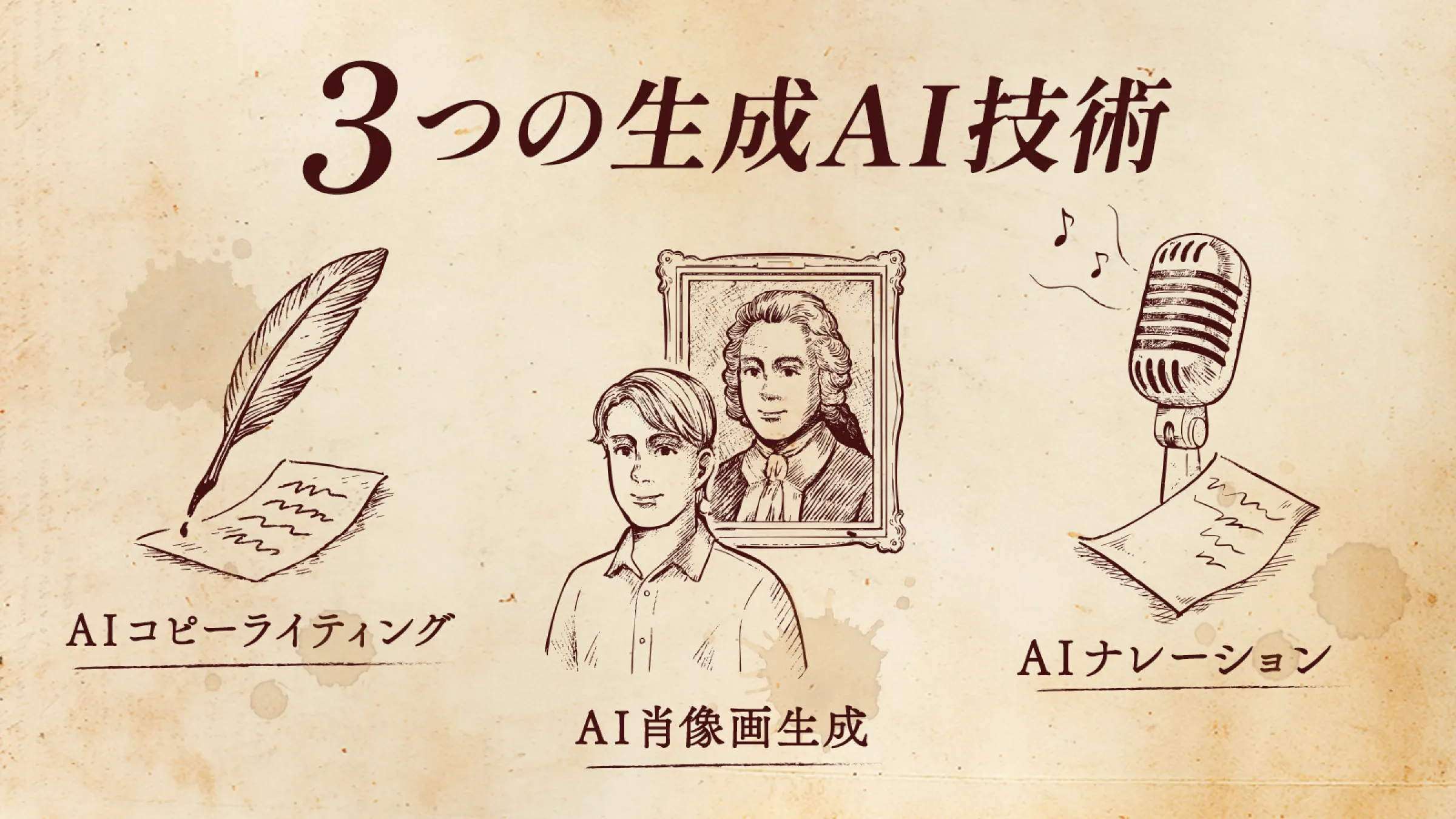 企画を支える3つの生成AI技術:AIコピーライティング/AI肖像画生成/AIナレーション